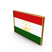 Tajikistan Country Flag In Rectangle Golden Frame PNG & PSD Images