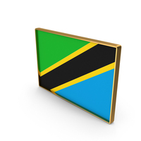 Tanzania Country Flag In Rectangle Golden Frame PNG & PSD Images