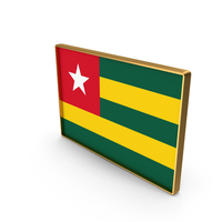 Togo Country Flag In Rectangle Golden Frame PNG & PSD Images