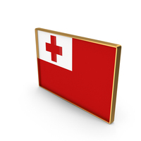 Tonga Country Flag In Rectangle Golden Frame PNG & PSD Images