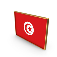 Tunisia Country Flag In Rectangle Golden Frame PNG & PSD Images