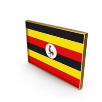 Uganda Country Flag In Rectangle Golden Frame PNG & PSD Images