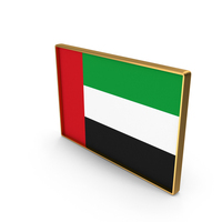 United Arab Emirates Country Flag In Rectangle Golden Frame PNG & PSD Images