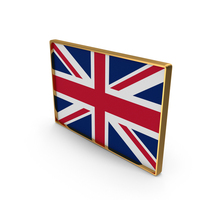 United Kingdom Country Flag In Rectangle Golden Frame PNG & PSD Images