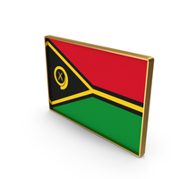 Vanuatu Country Flag In Rectangle Golden Frame PNG & PSD Images
