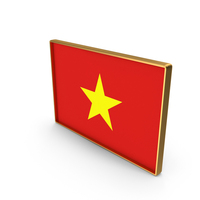 Vietnam Country Flag In Rectangle Golden Frame PNG & PSD Images