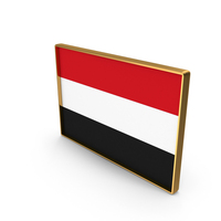 Yemen Country Flag In Rectangle Golden Frame PNG & PSD Images