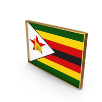 Zimbabwe Country Flag In Rectangle Golden Frame PNG & PSD Images