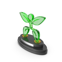 Trophy Gift Award Glass Green Leaf PNG & PSD Images
