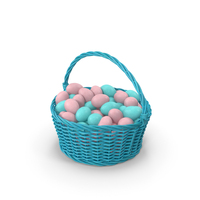 Colored Eggs In A Basket PNG & PSD Images