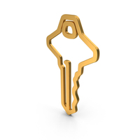 Gold Key Outline Icon PNG & PSD Images