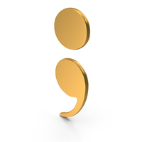 Gold Semicolon Icon PNG & PSD Images