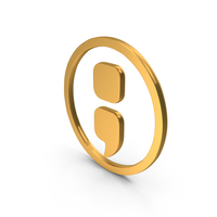 Gold Semicolon Within Circle Icon PNG & PSD Images