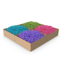 Cut Colored Paper In Boxes PNG & PSD Images
