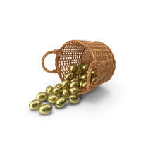 Golden Eggs In Basket PNG & PSD Images