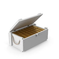 White Crate And Gold Bars PNG & PSD Images
