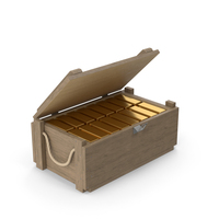 Wood Crate And Gold Bars PNG & PSD Images
