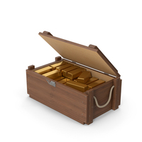 Old Crate And Gold Bars Dark Wood PNG & PSD Images