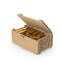 Old Crate And Gold Bars PNG & PSD Images
