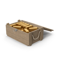 Crate And Gold Bars PNG & PSD Images