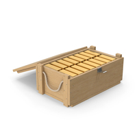Wooden Crate Box And Gold Bars PNG & PSD Images