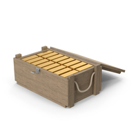 Wooden Crate And Gold Bars PNG & PSD Images