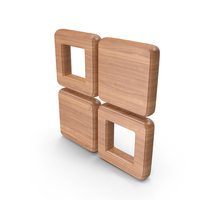 Wood Four Square Menu Symbol PNG & PSD Images