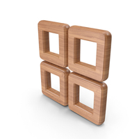 Grid Menu Symbol Wood PNG & PSD Images