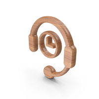 Wood Headphone With Clock Symbol PNG & PSD Images