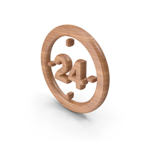 Hours 24 Symbol Wood PNG & PSD Images