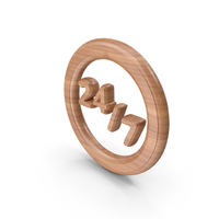 Open 24 By 7 Service Symbol Wood PNG & PSD Images