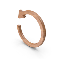 Restore Circular Arrow Symbol Wood PNG & PSD Images