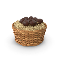 Chocolate Easter Egg In Basket PNG & PSD Images