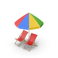 Beach Chair And Umbrella PNG & PSD Images