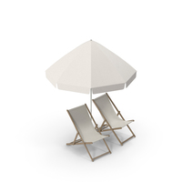 Beach Chair And Umbrella PNG & PSD Images