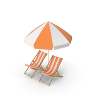 Beach Chair And Umbrella PNG & PSD Images