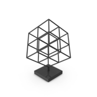 Decorative Wired Cube Black PNG & PSD Images