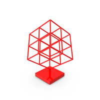 Red Decorative Wired Cube PNG & PSD Images