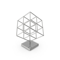Decorative Wired Cube Silver PNG & PSD Images