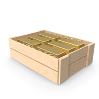 Wooden Box Of Gold Bars PNG & PSD Images