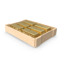 Gold Bars In Wooden Box PNG & PSD Images