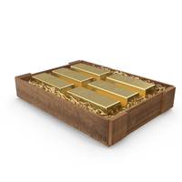 Gold Bars In Wooden Box PNG & PSD Images