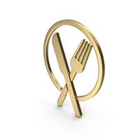 Gold Fork And Knife Icon PNG & PSD Images