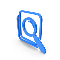 Blue Magnifying Glass Symbol PNG & PSD Images