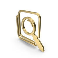 Gold Magnifying Glass Symbol PNG & PSD Images