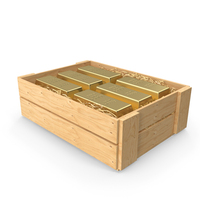 Gold Bars In Wooden Crate PNG & PSD Images