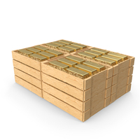 Gold Bars In Wooden Crate PNG & PSD Images
