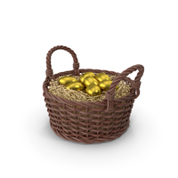 Golden Eggs In Basket PNG & PSD Images