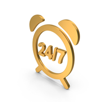 Gold 24 Hours 7 Days Online Support Icon PNG & PSD Images