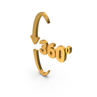 Gold 360 Degrees Arrow Icon PNG & PSD Images